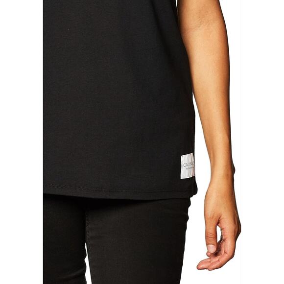 Calvin Klein Women's Basic Tee Shirt Performance Black/White Size Large - Picture 3 of 9